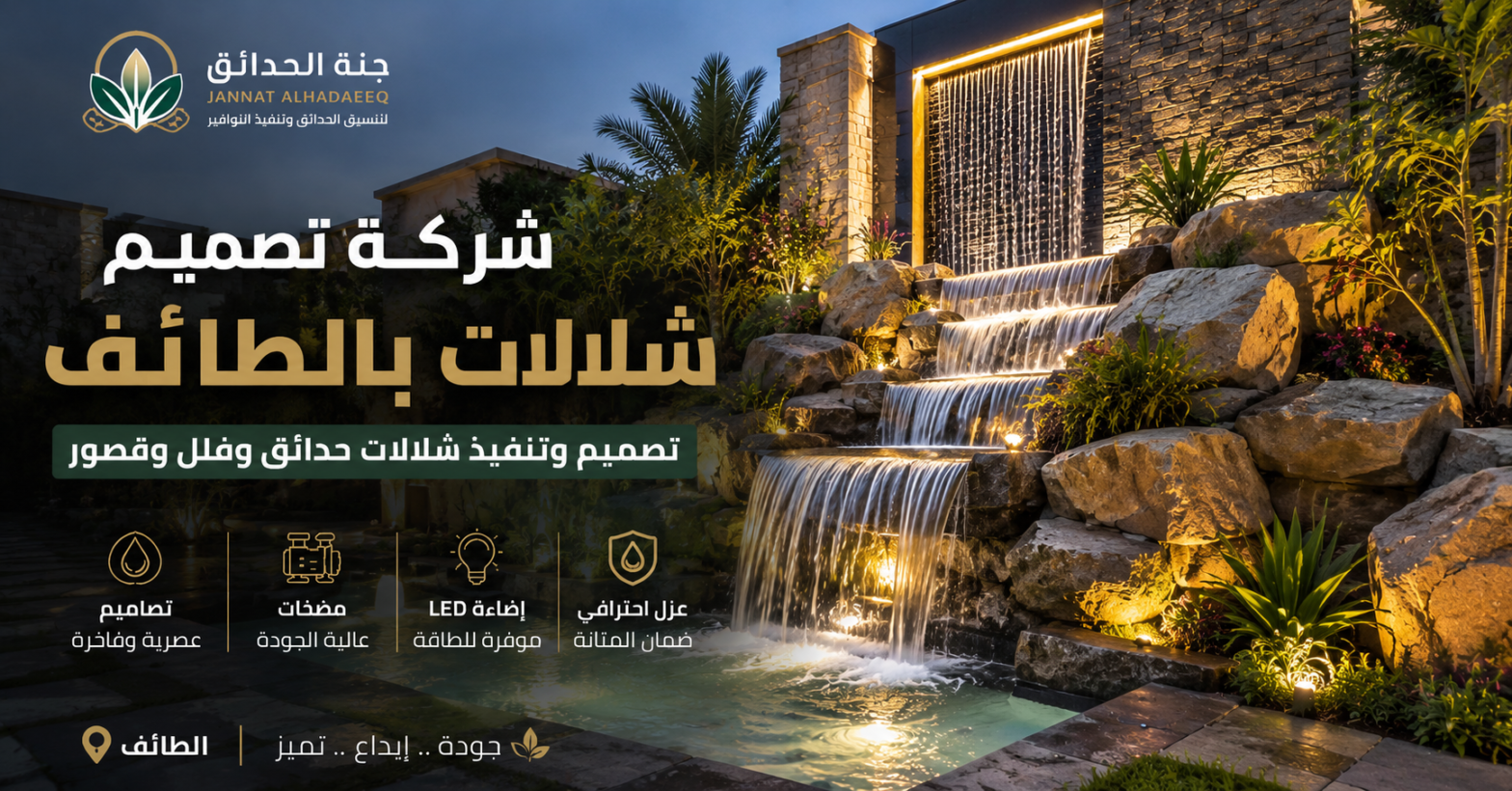 شركة تصميم شلالات بالطائف