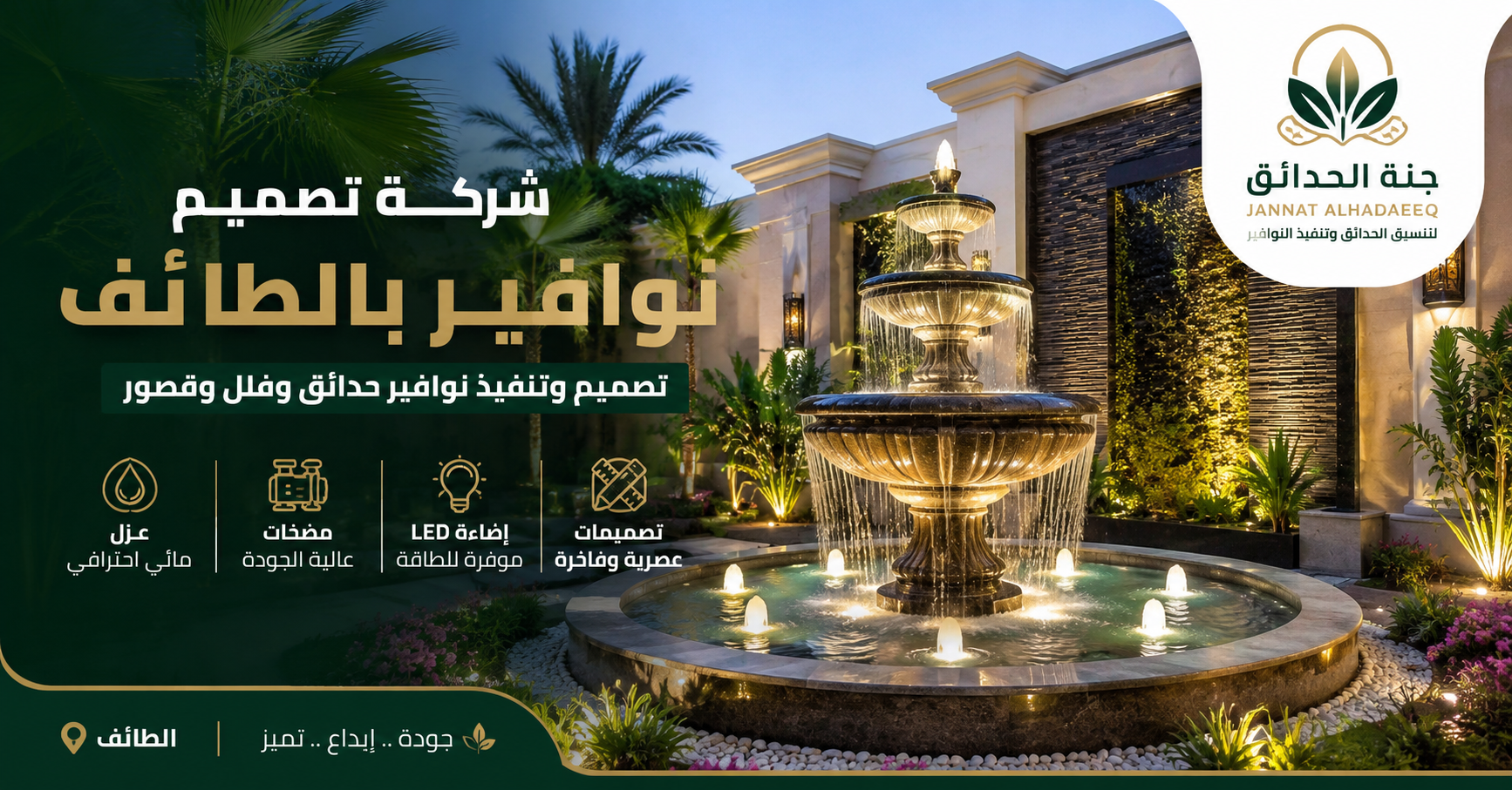 شركة تصميم نوافير بالطائف 0534061605