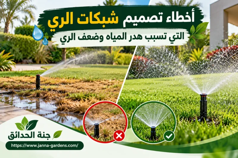 أخطاء تصميم شبكات الري التي تسبب هدر المياه وضعف الري