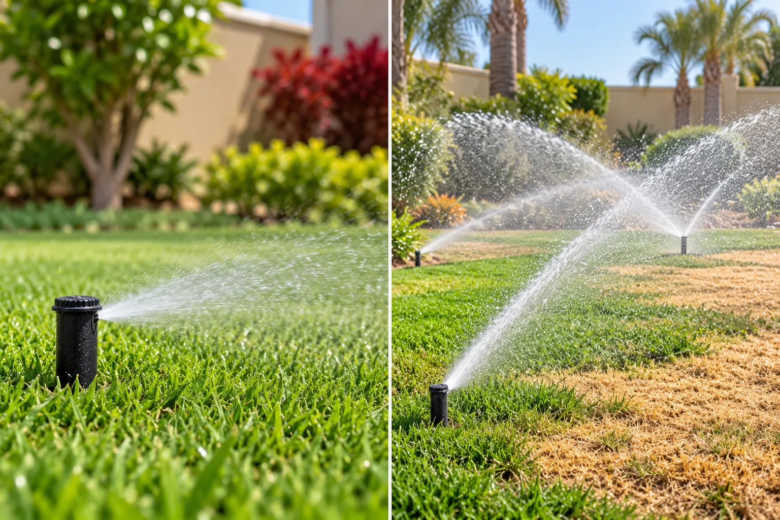 ما الفرق بين ضعف ضغط الرشاشات وسوء توزيع المياه؟